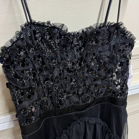 City Studios Womens Juniors Paillettes Mini Fit & Flare Dress Sz 11/12 Black - Picture 3 of 11